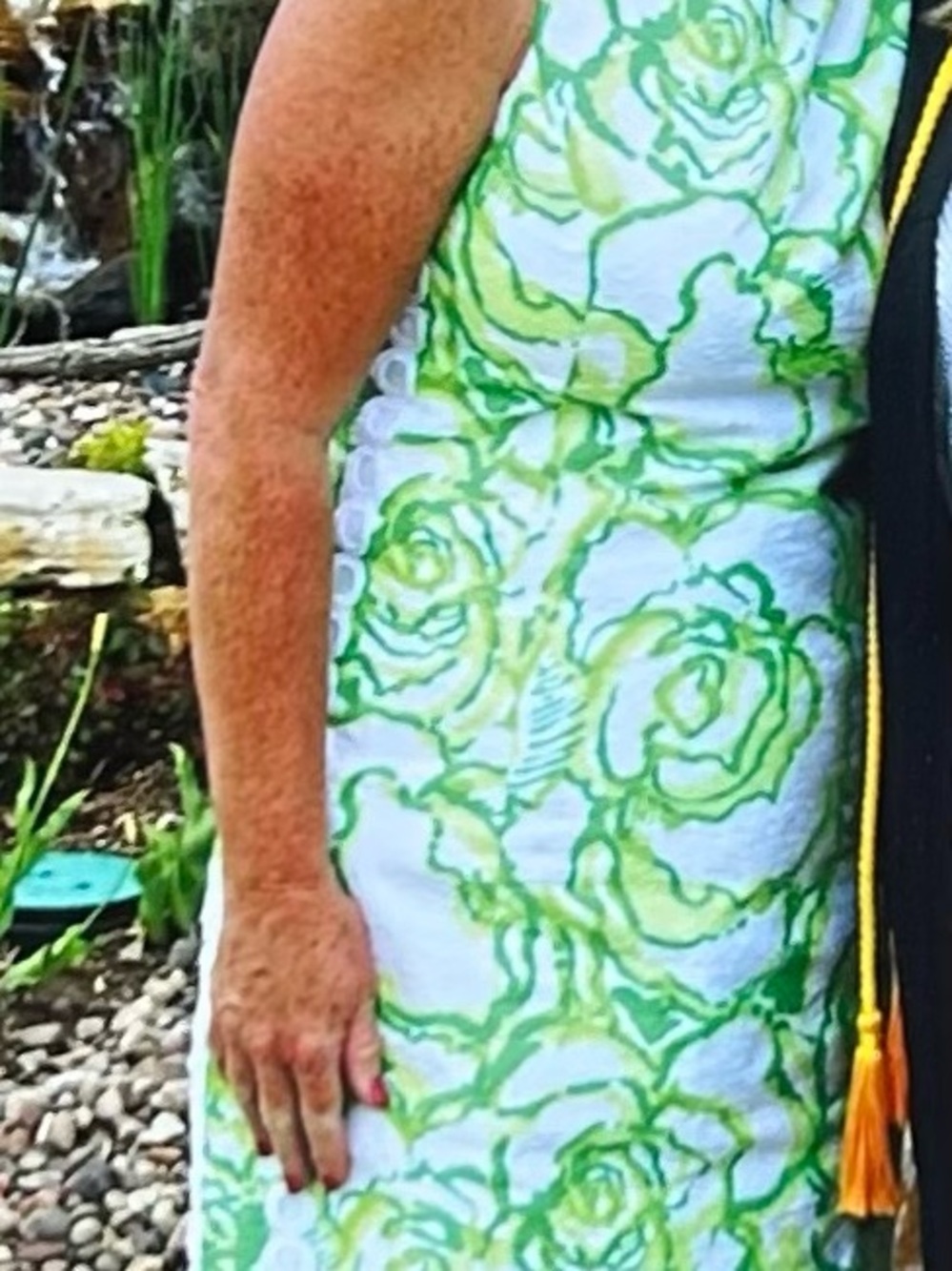 Lilly Pulitzer White Dress with Lime Green Floral Print